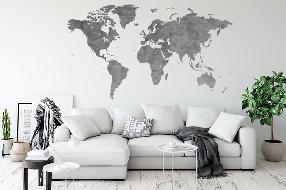 Mapa del Mundo Pared calcomanía Mundo País Atlas todo el mundo vinilo arte