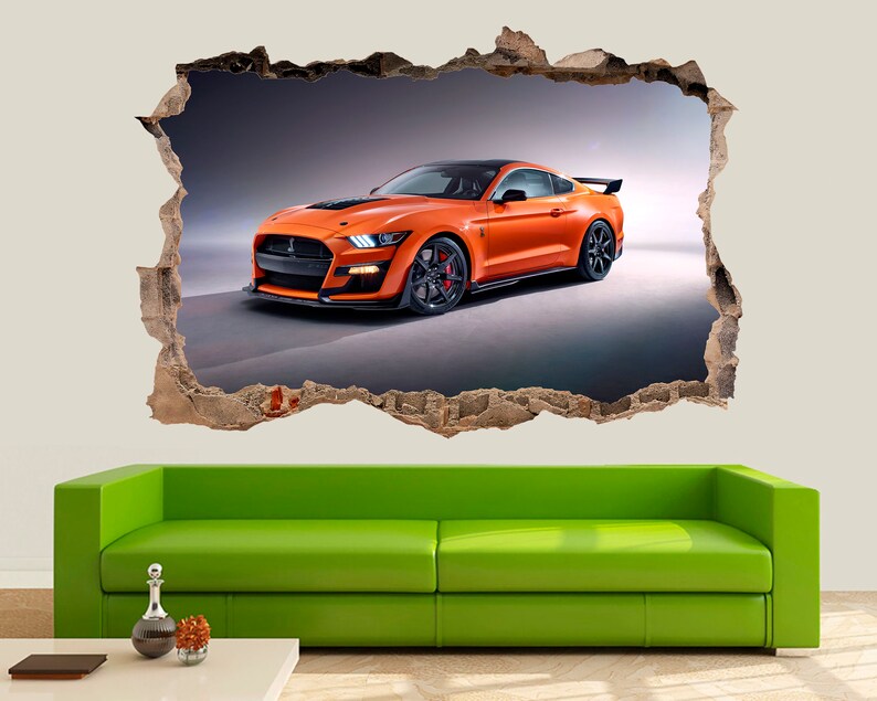 Ford Mustang GT500 Muscle Car Wall Decal Selfadhesive Wall Etsy