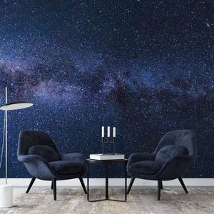 Space Galaxy Stars Milky Way Wall Mural Print Peel and Stick Wallpaper Photomural Vinyl Wallpaper Space Scenery Wallpaper Bedroom Wallpaper