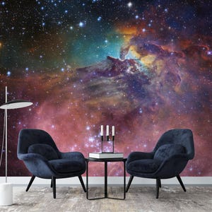 Space Scenery Wallpaper Abstract Wall Mural Universe Wallpaper Peel and Stick / Traditional Kids Bedroom Wall Paper Astronomy Nebula Mural