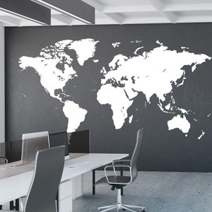Weltkarte Aufkleber Wandsticker Weiß Wanddekor Abstrakte Weltkarte Große Weltkarte Büro Weltkarte Globus Kunst Reise Wanddeko Akzent Wanddeko