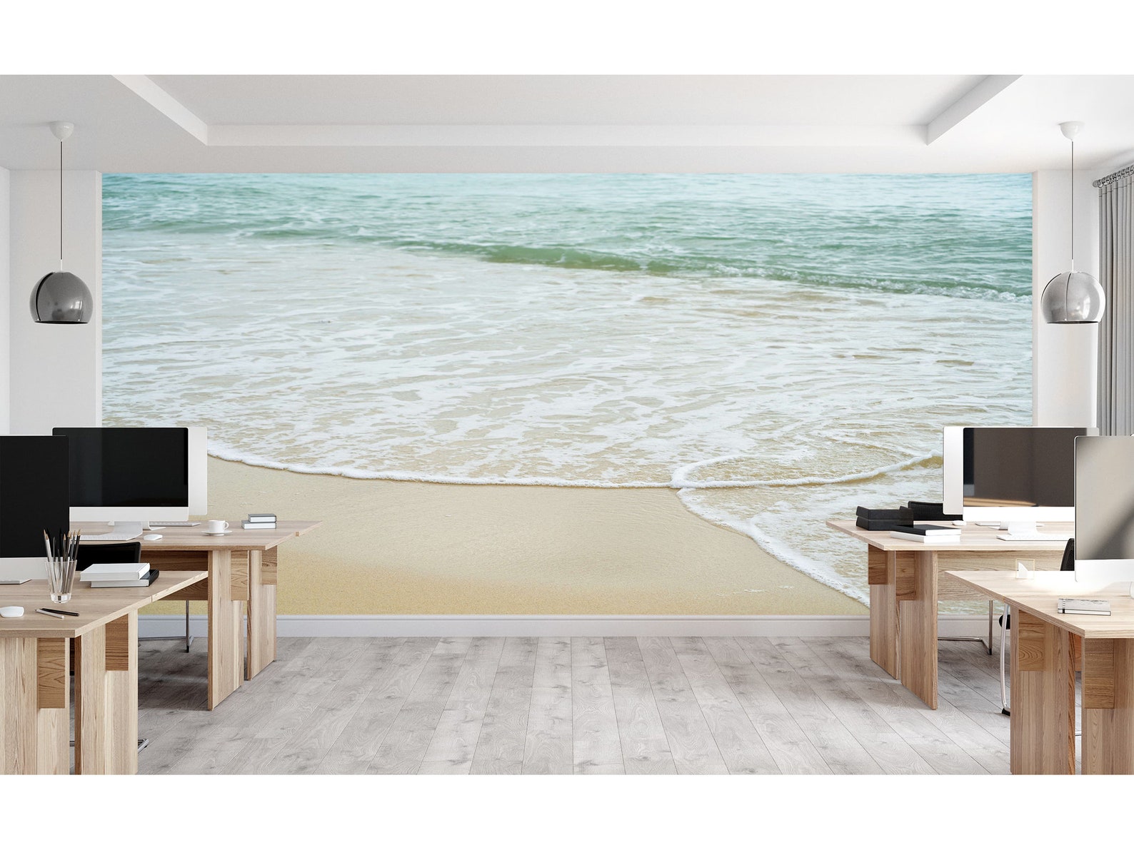 Beach Closeup Wallpaper Peel and Stick Beach Wall Mural Ocean Etsy