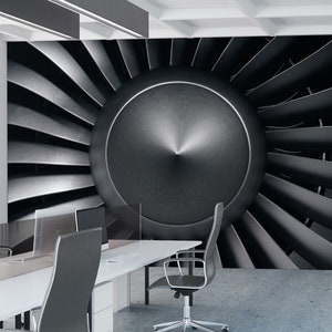 Fototapet Jetmotor Flygindustri Konst Skal & Självhäftande Teknik Väggdekor