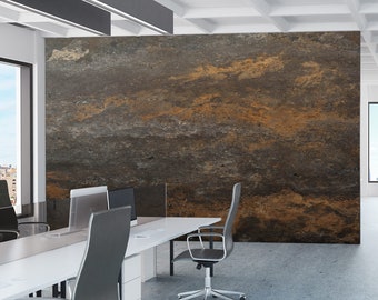 Rusty Stone Background Mural Wallpaper Brown Grey Raw Concrete Wall Mural Office Wall Decor Peel and Stick Self-Adhesive Wallpaper Print