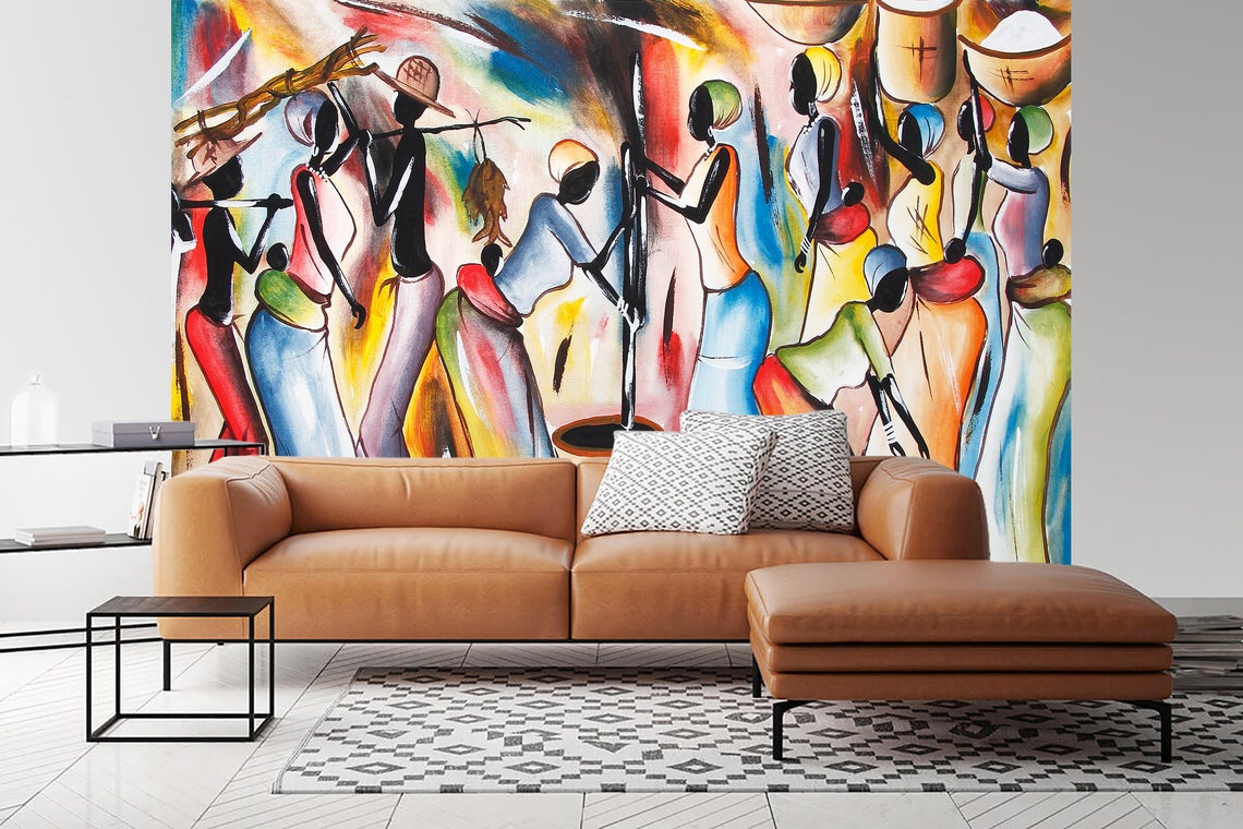 African Сulture Wall Art Mural African Tradition Home Wall Etsy