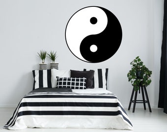 Sticker mural Yin et Yang Cadeau d'art de yoga Sticker mural en vinyle