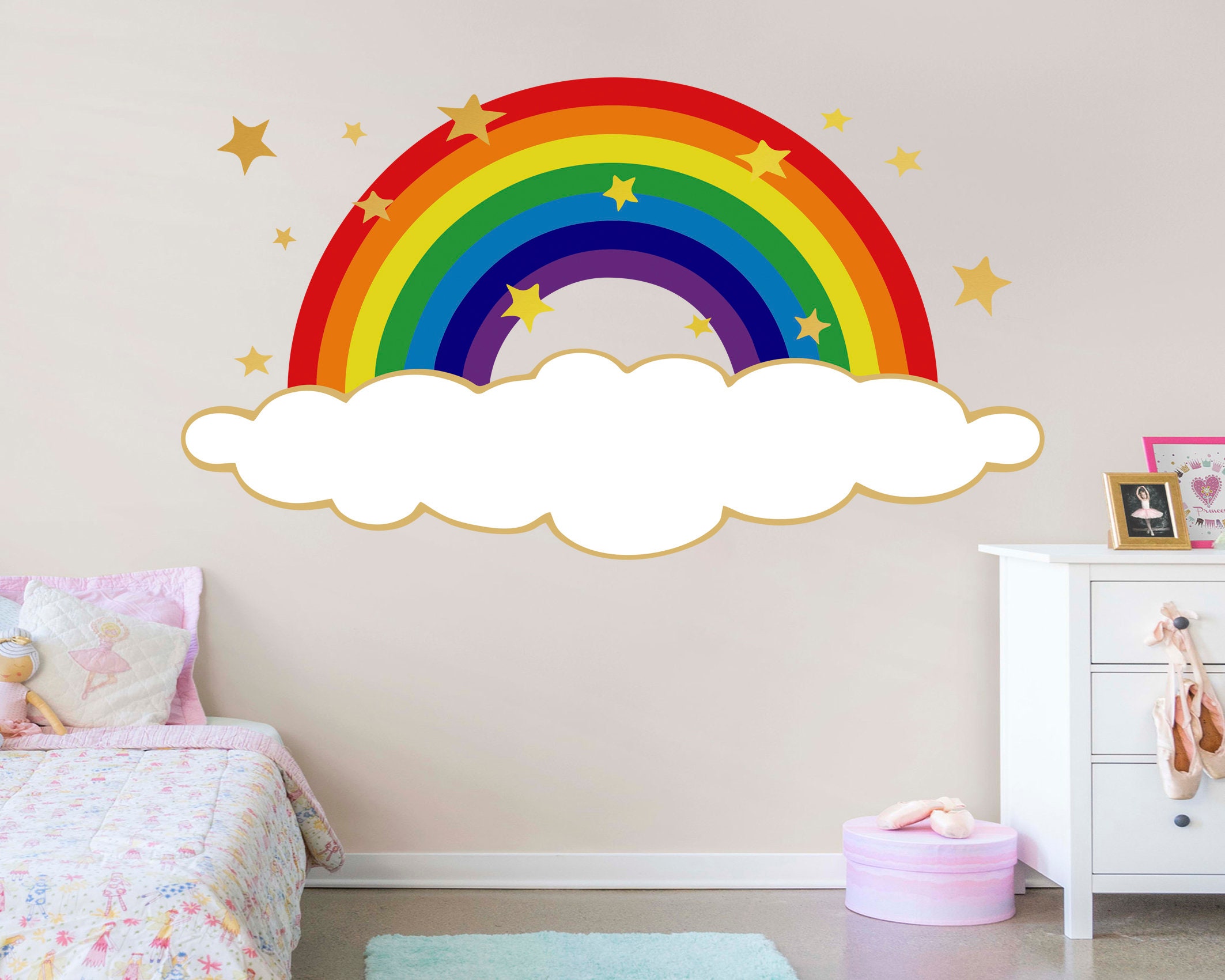 Rainbow Decal Nursery Decor Rainbow Wall Art Kids Room Decor Etsy