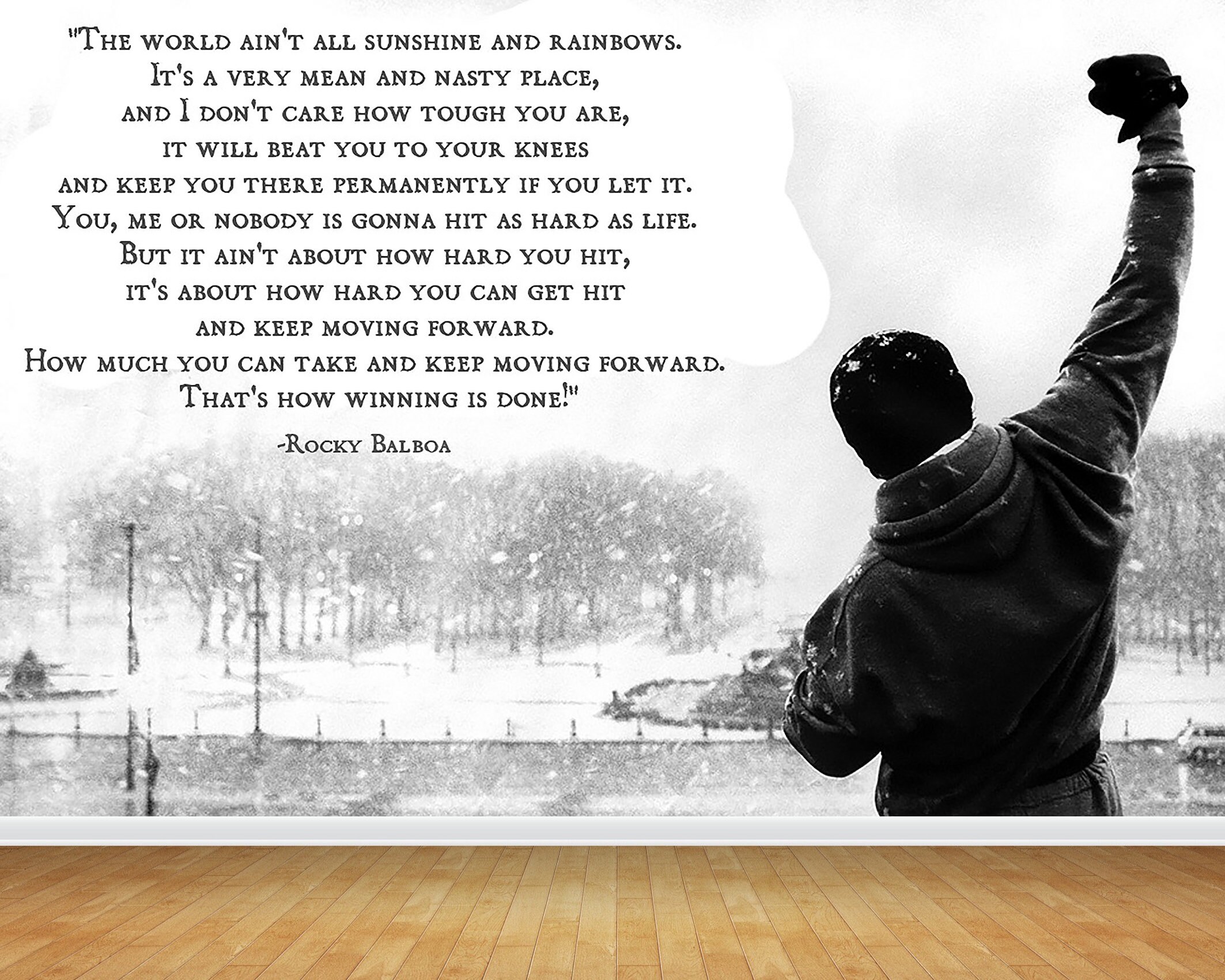 Rocky Balboa Vinyl Wallpaper Peel And Stick Self Adhesive Etsy