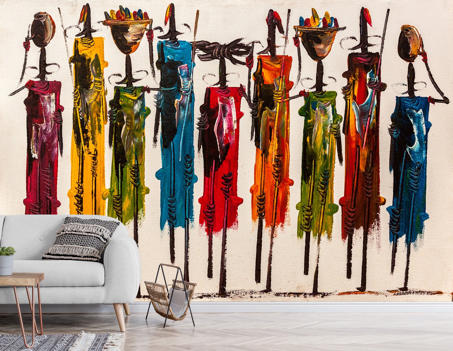Africa Wall Décor Abstract Wallpaper Masai Wall Art Peel and Etsy