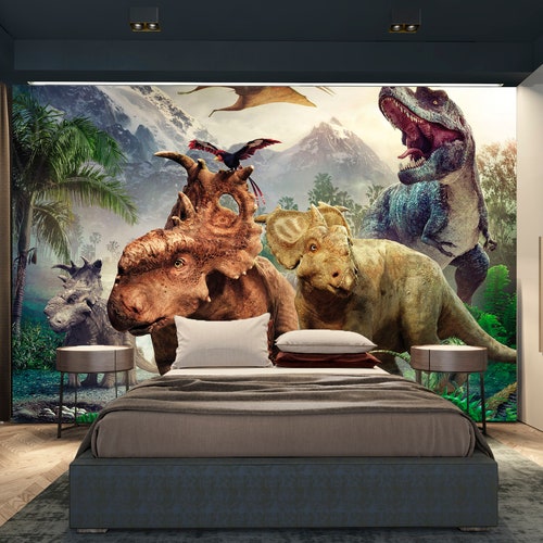 Dinosaur Wall Art 3D Wallpaper Mural Jurassic World Wallpaper - Etsy