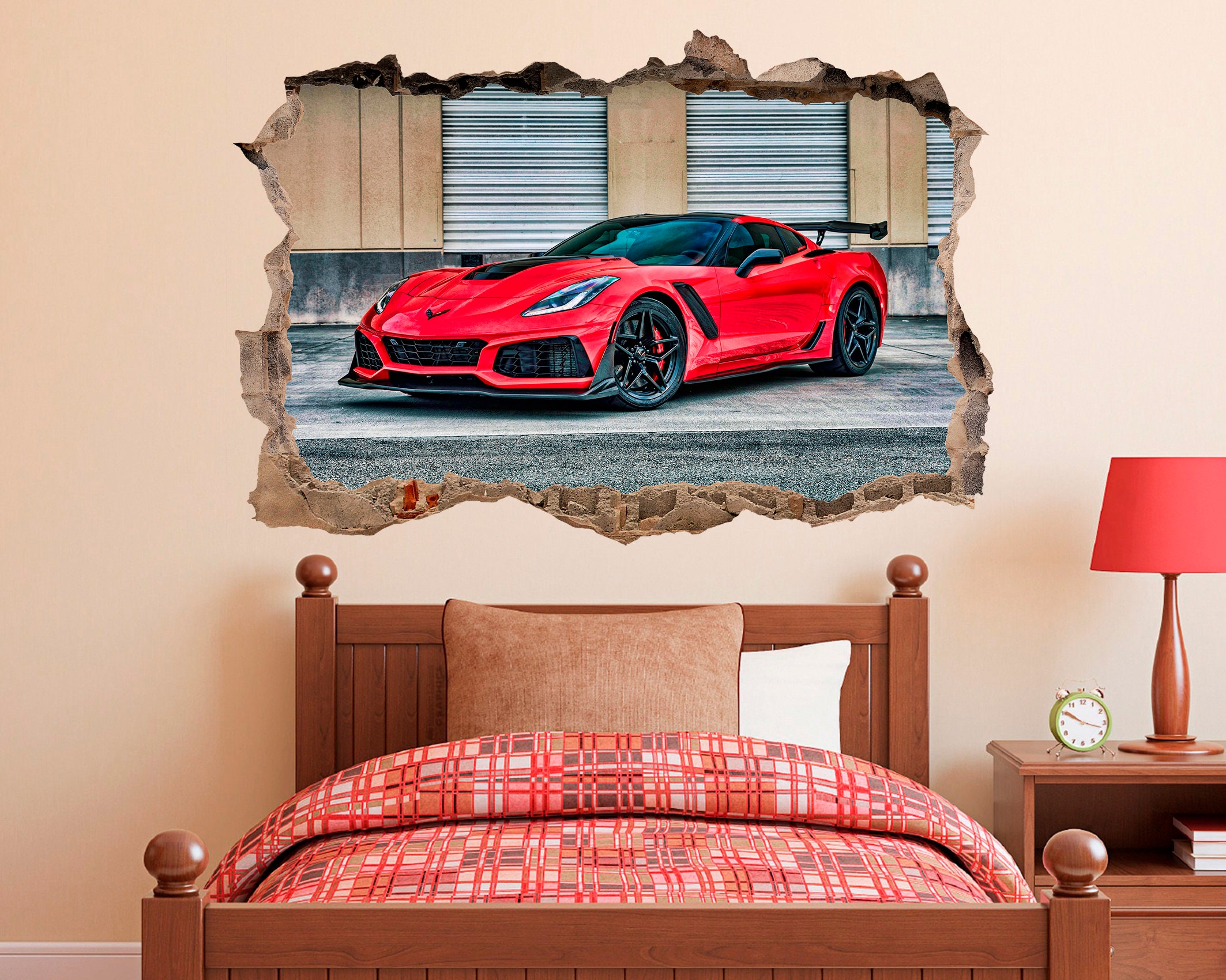 Chevrolet Corvette Super Car Wall Decal SelfAdhesive Wall Etsy