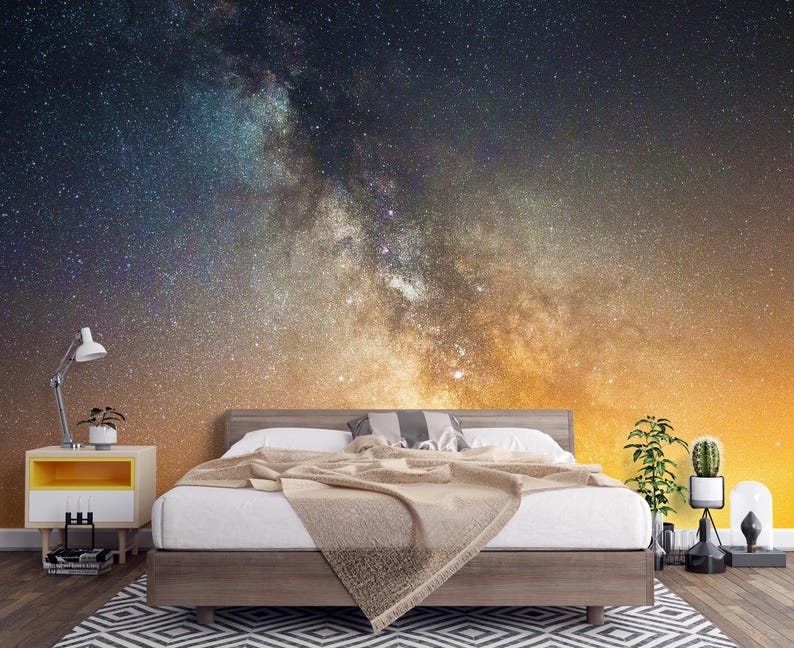 Milky Way Galaxy Wallpaper Space Night Sky Photo Mural Bedroom Wall ...