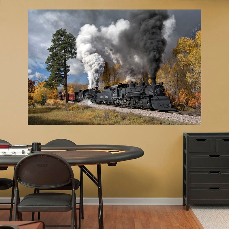Train Wallpaper Steam Train Mural Large Wall Decal Wallpaper | Etsy
