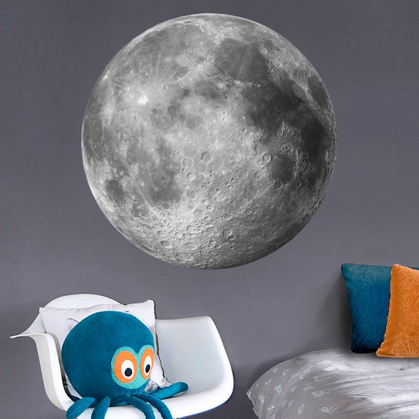 Vollmond Wandtattoo Groß Mond Wandaufkleber Mond Wandkunst Kinder Schlafzimmer Wanddekoration Weltraum Wandtattoo Mond Vinyl Aufkleber Decke Aufkleber