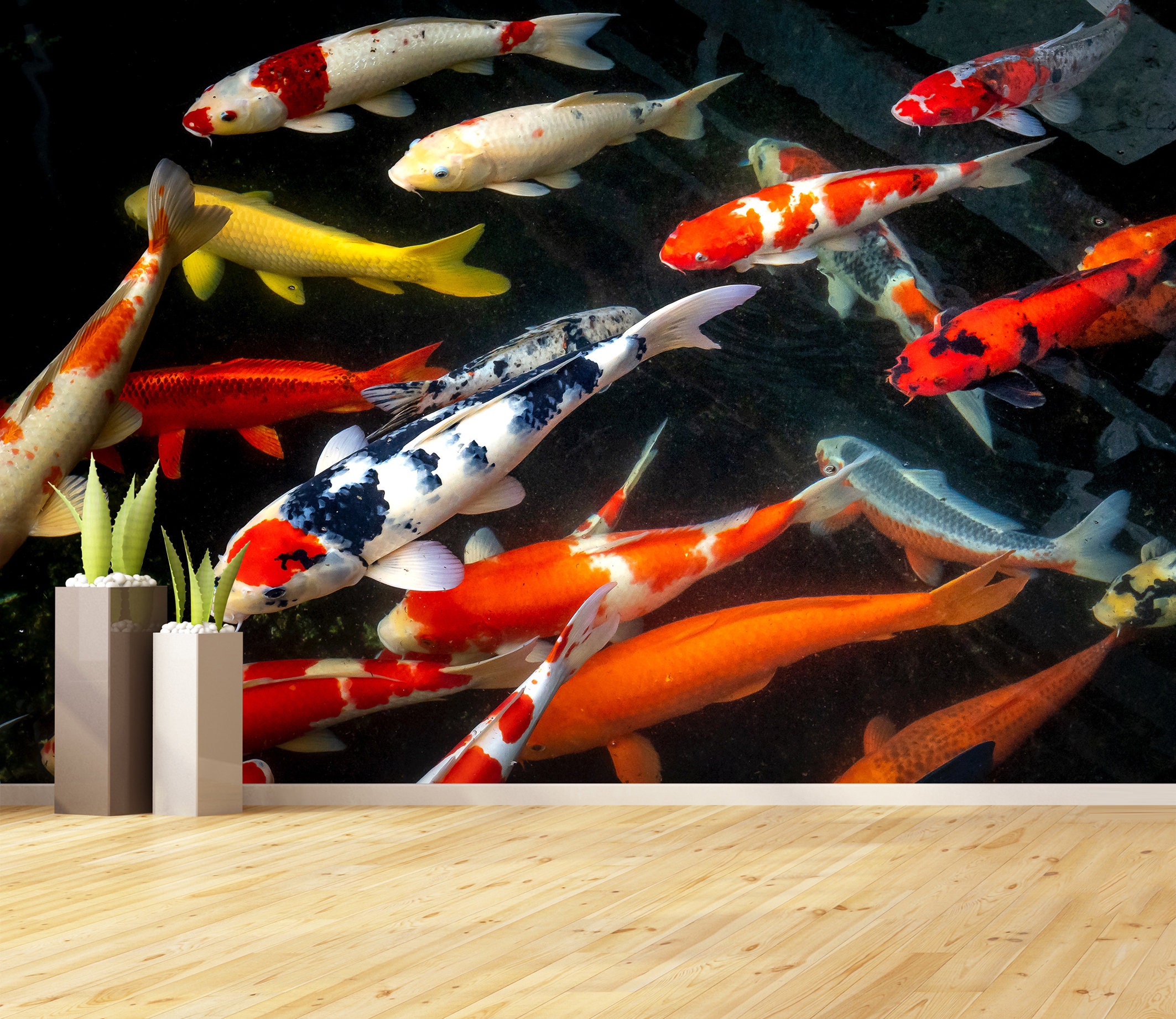 Koi Fish Wall Mural Koi Fish Wallpaper Peel and Stick Koi Fish - Etsy UK