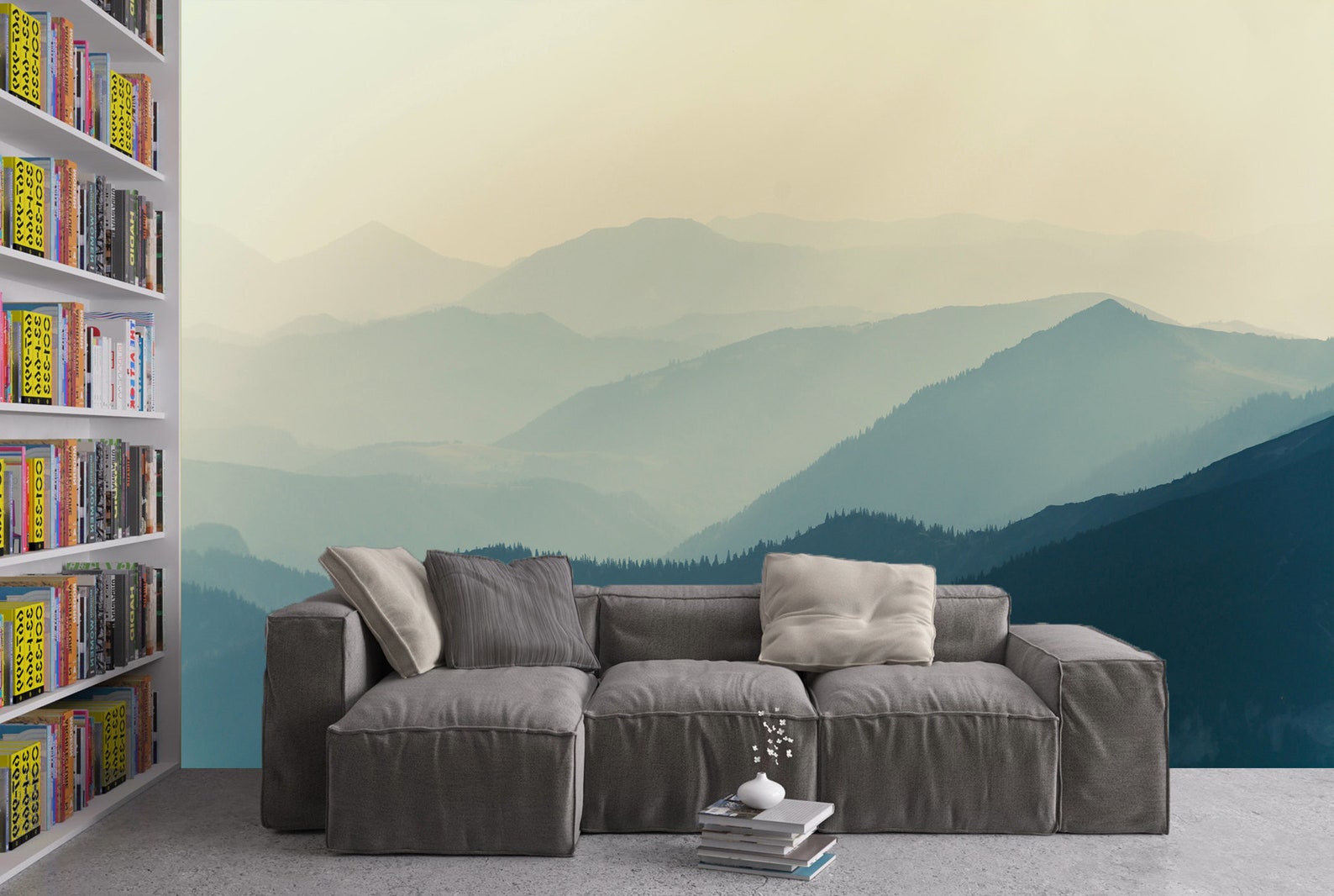 Printable Peel & Stick Vinyl Wallpaper Mountains Mural Etsy