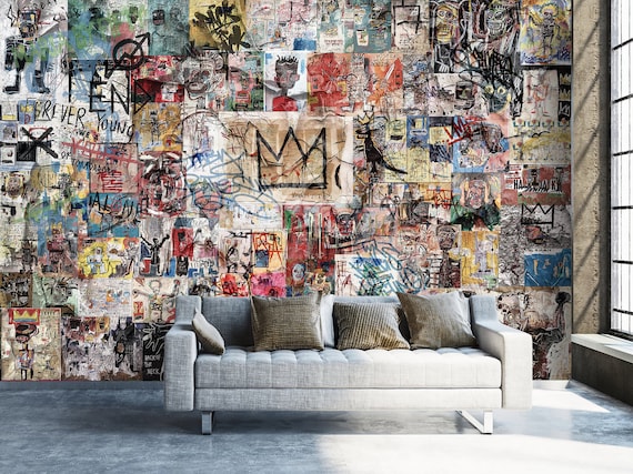 Retro Music Posters Collage Peel and Stick Wallpaper Wall Mural