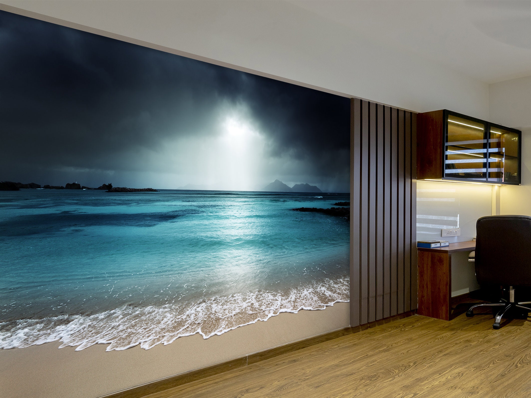 Papel pintado de playa de tormenta Papel pintado de mar Papel pintado de  costa Mural de pared Papel pintado tropical para dormitorio Papel pintado  de naturaleza marina despegable y pegable Mural grande -, image size:2126x1594