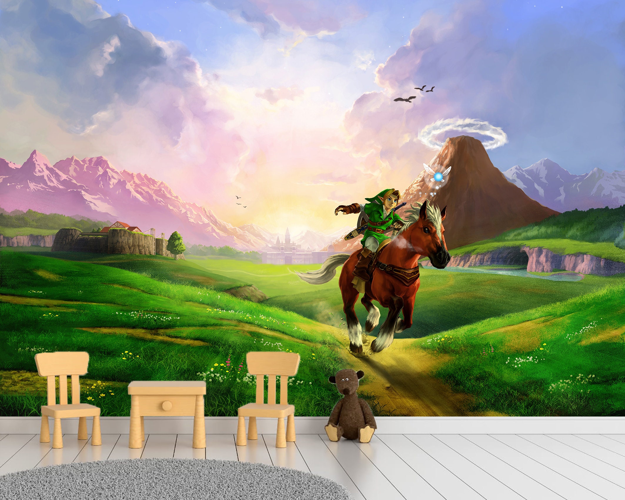 Zelda Wallpaper Zelda Mural Legend of Zelda Vinyl Wallpaper Etsy