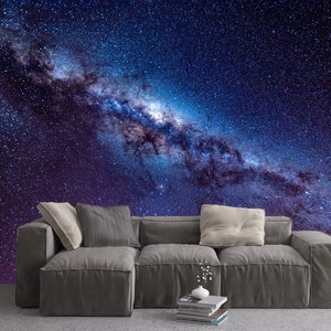 Space Galaxy Stars Milky Way Planets Wall Murals Removable Peel and Stick Wallpaper Photo Print Vinyl Wallpaper Large Wall Decal Fantasy