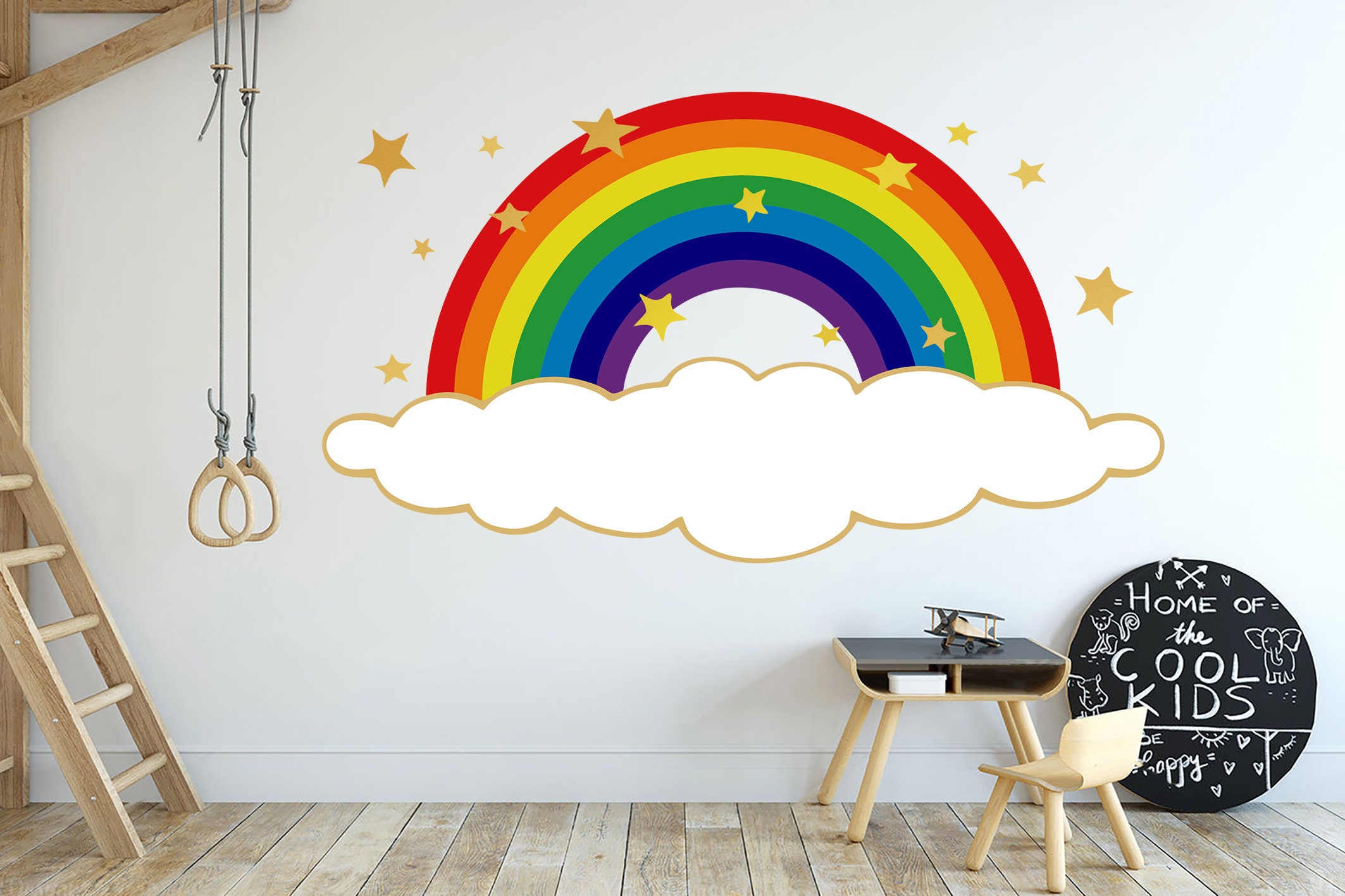 Rainbow Decal Nursery Decor Rainbow Wall Art Kids Room Decor Etsy