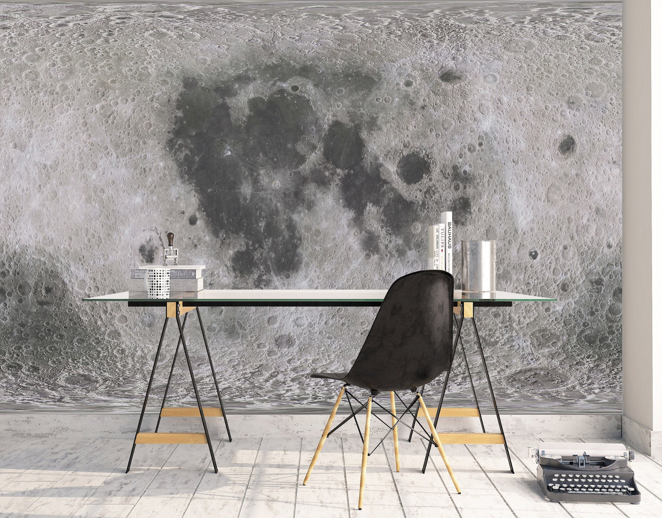 Tappezzeria Luna Con Fasi Lunari - Arazzo Decorativo Per Parete, Nero Elegante - Foto 2