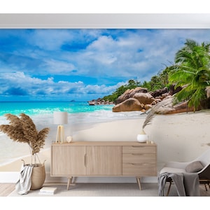 Carta da parati Seychelles Ocean Beach Carta da parati Paradise Carta da parati Tropical Carta da parati Sea Island Carta da parati Peel and Stick Decorazione da parete per camera da letto e soggiorno