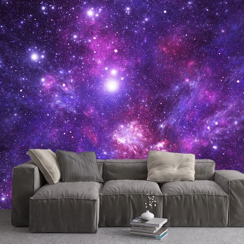 Galaxy Wallpaper Space Wallpaper Large Wall Mural Peel&stick Etsy