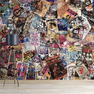 Retro Wallpaper Music Posters Collection Mural Gym Night Club Home Wall Decor Custom Wallpaper