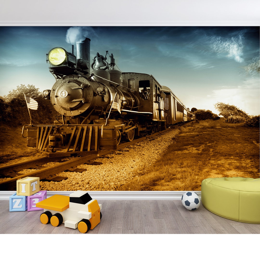 Steam Express Wallpaper Old Train Locomotive Wall Mural Steam Train ...