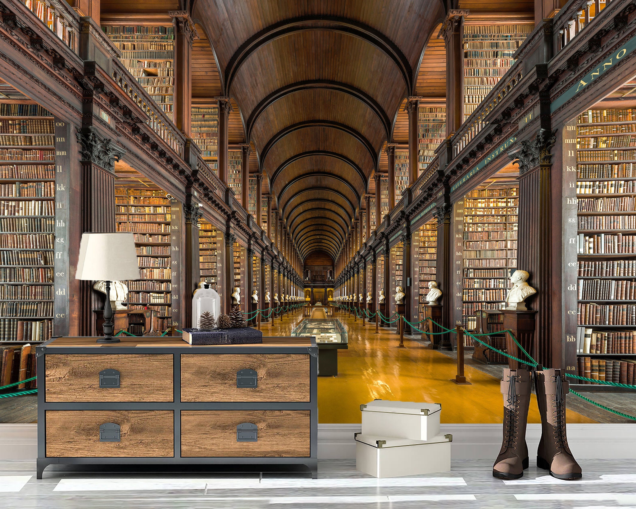 Reading Room Decor Books Library Wall Mural Old Library Peel Etsy