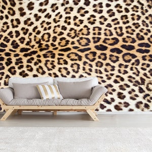 Carta da parati murale effetto pelle di leopardo, stacca e attacca, stampa di sfondo leopardo, carta da parati con pelle di animale, decorazione da parete per camera da letto, carta da parati con macchie di leopardo