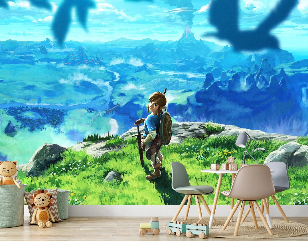 Zelda Wallpaper Fantasy Wall Mural Legend of Zelda Gamer Room Wallpaper