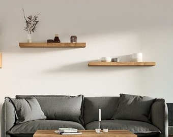 Minimalist Oak Floating Shelf - Stylish Wall Bookshelf for Essential Oils and More - Handcrafted Solid Oak