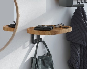 Contemporary Oak Coat Rack - Modern Wall-Mounted Wooden Hanger - Entryway Organiser Furniture