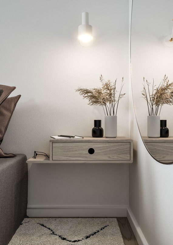 Farmhouse floating nightstand deals