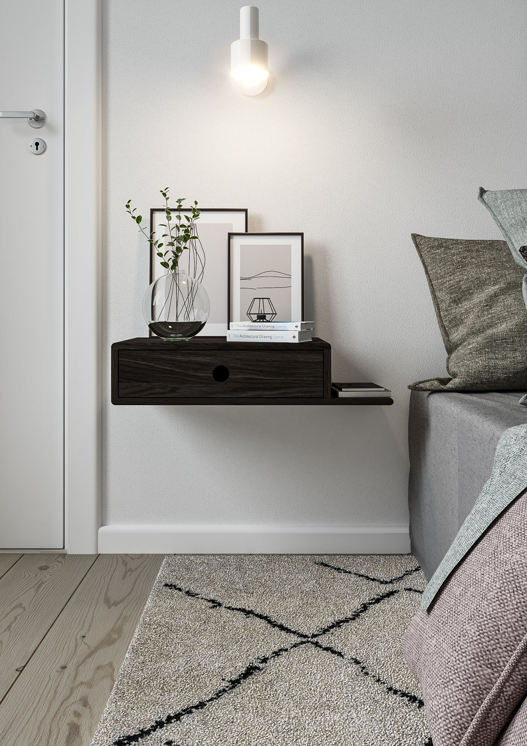 Black floating side on sale table