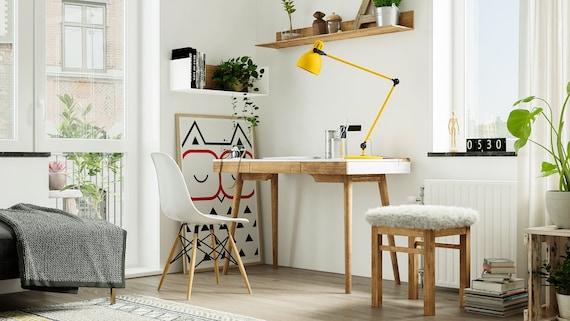 Escritorio Nordico Móvil Moderno Home Office Mesa Estudio