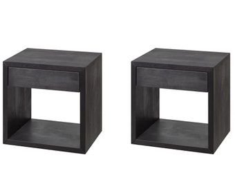 Lot de 2 Table de Chevet Flottante Avec Tiroir, Table de Chevet en Bois, Table de Chevet Moderne en hêtre