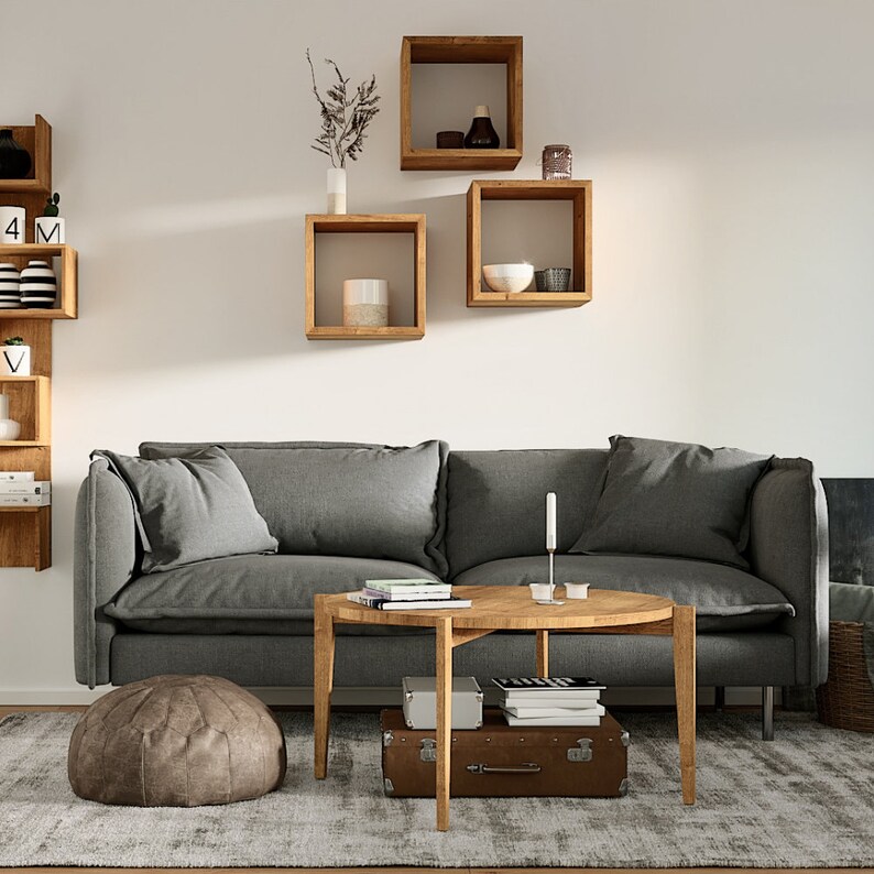 Floating Wall Shelf Box Shelves Solid Oak Bedside table Etsy