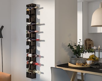 Casier à vin européen en bois de hêtre fait à la main - Support à vin mural élégant, cadeau parfait pour les amateurs de vin