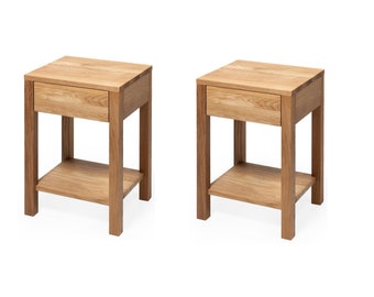 Moderner Nachttisch Veranstalter, Nachttisch aus Holz, Nachttisch mit Schublade, Nachttisch aus Eichenholz