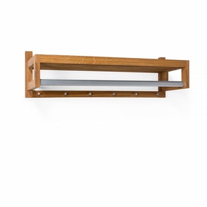 Contemporary European Oak Coat Rack Modern Wall-Mounted Wooden Hanger Entryway Organiser Furniture image 6