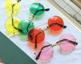 Round Hippie Sunglasses 70's Glasses Retro Disco Theme Bachelorette Party Favor