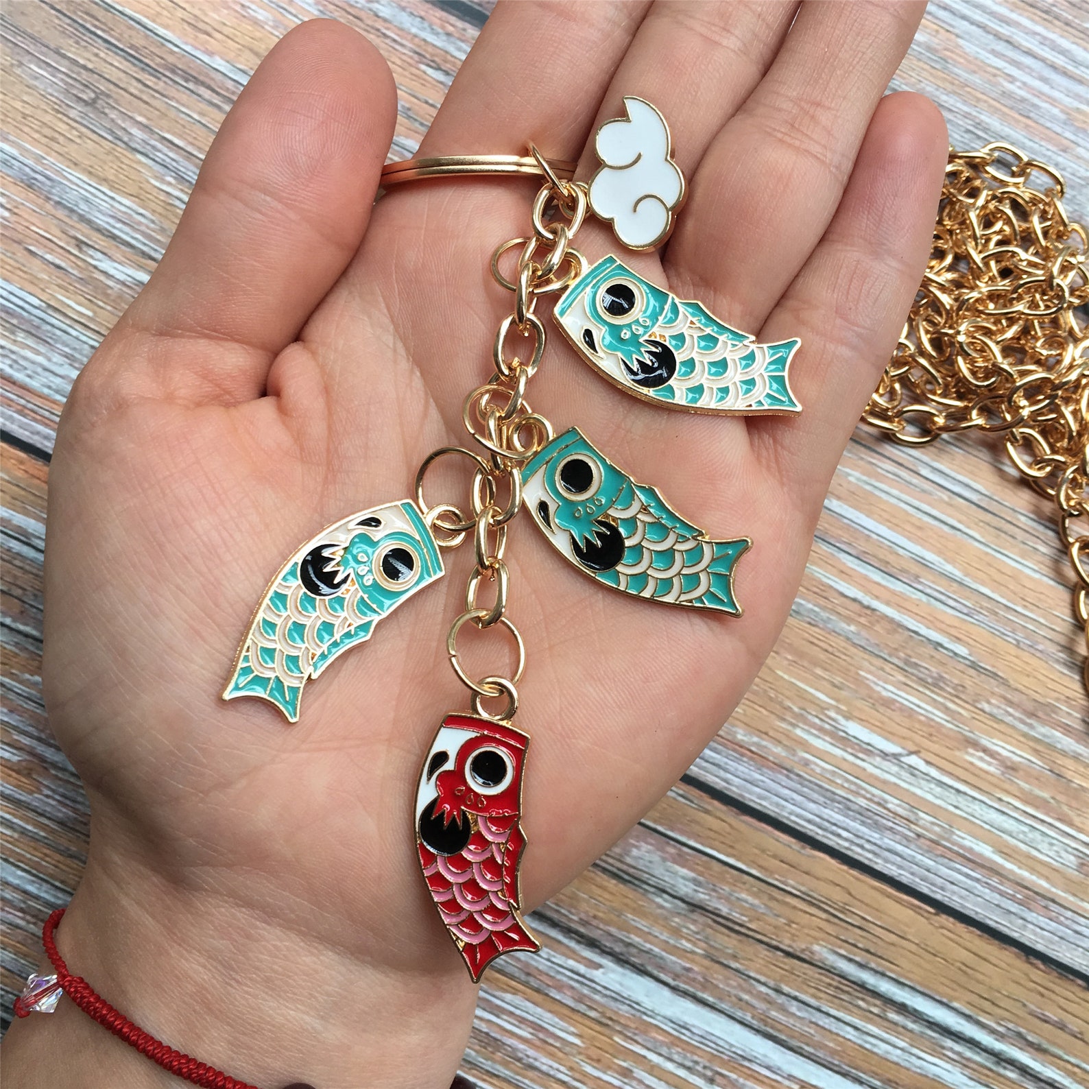 Keychain cute Koi fish Good luck charm Gift for dad &him Etsy