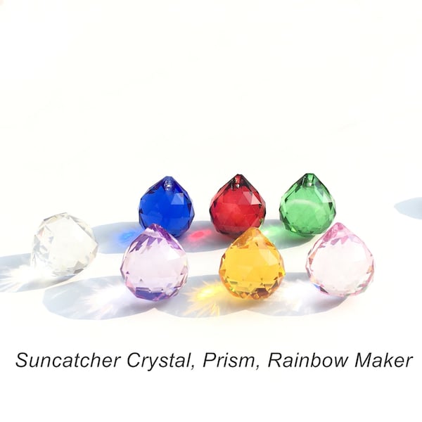20mm Suncatcher Crystal bulk, Prism Rainbow Maker, Hanging Pendant ball, Color Clear Faceted Sphere, for Windows Car Home Decorations
