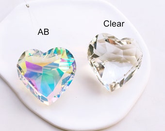 45 mm Herz Suncatcher Kristall Schüttgut, Regenbogen Maker Prism, hängende Anhängerkugel, facettierte klare / AB-Kristalle, für Autofenster Dekorationen