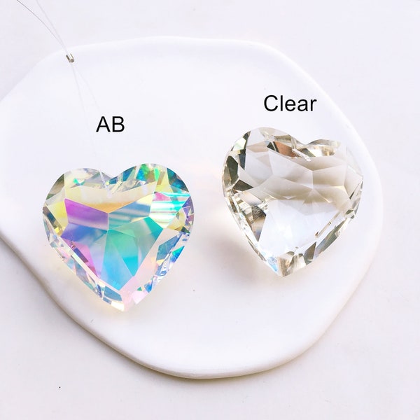 45mm Heart Suncatcher Crystal bulk, Rainbow Maker Prism, Hanging Pendant ball, Faceted Clear/AB Crystals, for Car Windows Home Decorations