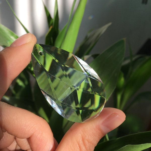 New!Angel Tear drop Suncatcher Crystal bulk Rainbow Maker Prism Sun Catcher Hanging Pendant Clear Faceted for Windows Car Home Decor 38,50mm