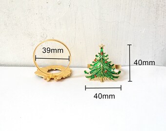 ナプキンリング クリスマス 6個セット ラインストーン エルク